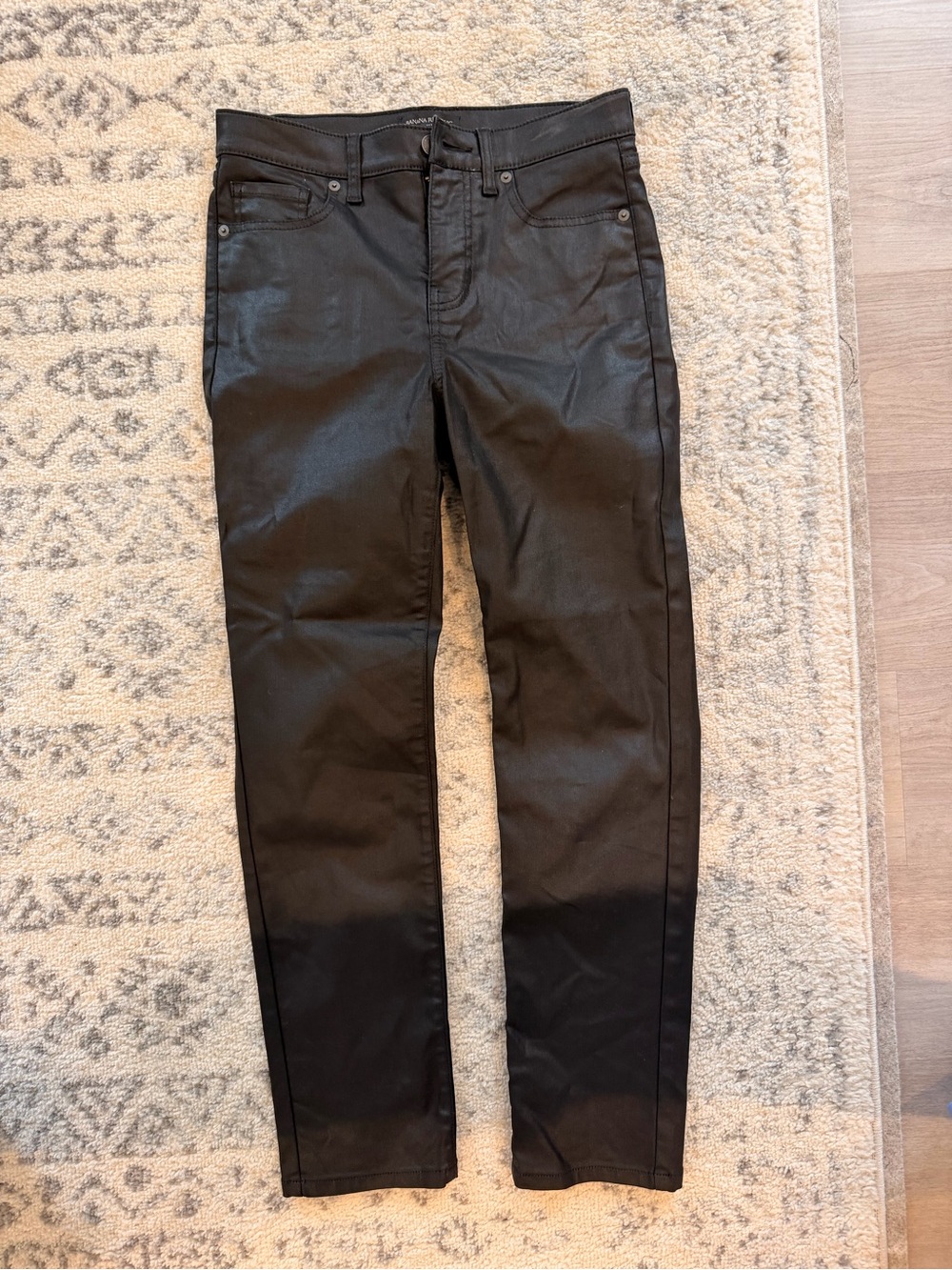 Viral Banana Republic black coated leather-effect Jean